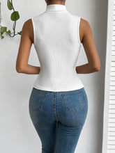 1pc High Neck Rib-knit Tank Top